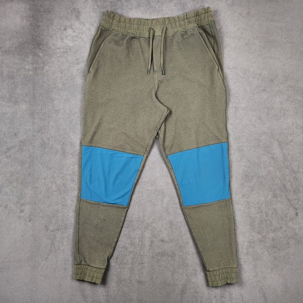 Cotopaxi Abrazo Fleece Joggers Mens Medium Olive Green Blue Colorblock Pants